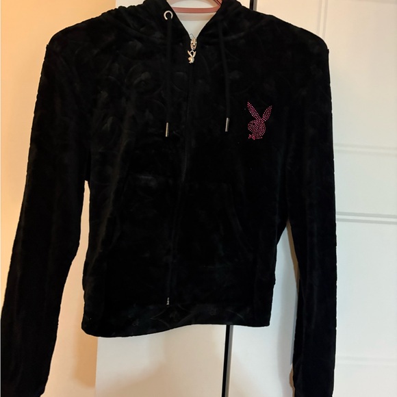 Playboy Black Velvet Hoodie - Picture 2 of 2